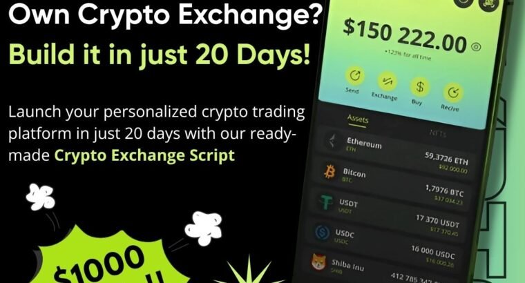 Own Crypto Market with 1000$ Crypto exchange scrip